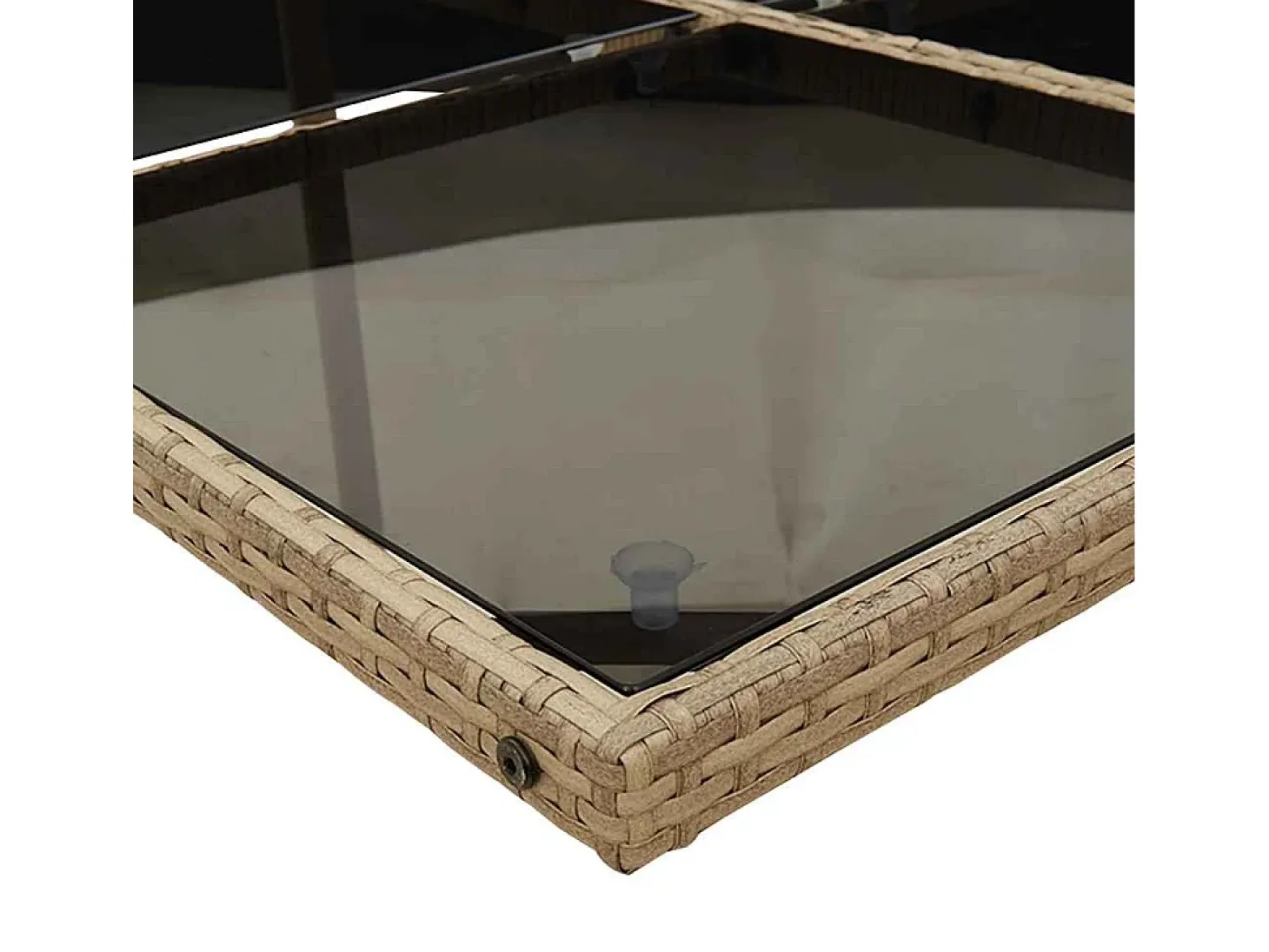 5 pcs conjunto de jantar p/ jardim com almofadões vime PE bege