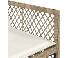 5 pcs conjunto de jantar p/ jardim com almofadões vime PE bege