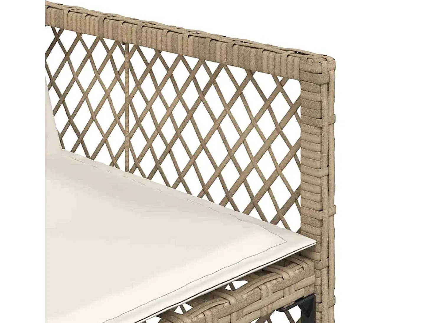 5 pcs conjunto de jantar p/ jardim com almofadões vime PE bege