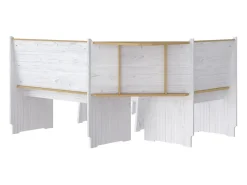 3 pcs conjunto de jantar REINE pinho maciço castanho mel/branco