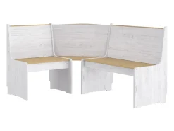 3 pcs conjunto de jantar REINE pinho maciço castanho mel/branco