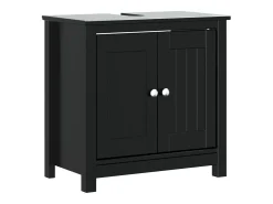 4 pcs conjunto de móveis para WC BERG pinho maciço preto