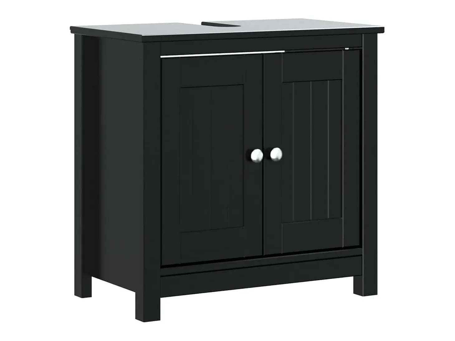 4 pcs conjunto de móveis para WC BERG pinho maciço preto