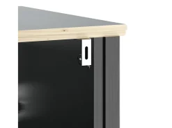 4 pcs conjunto de móveis para WC BERG pinho maciço preto