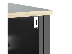 3 pcs conjunto de móveis para WC BERG pinho maciço preto