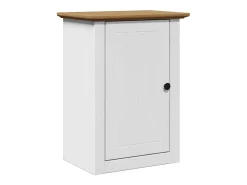 3 pcs conjunto de móveis WC BODO pinho maciço branco castanho