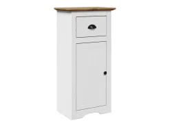 3 pcs conjunto de móveis WC BODO pinho maciço branco castanho