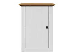 3 pcs conjunto de móveis WC BODO pinho maciço branco castanho