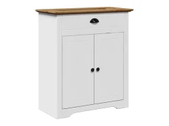 4 pcs conjunto de móveis WC BODO pinho maciço branco castanho