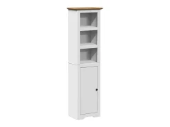 4 pcs conjunto de móveis WC BODO pinho maciço branco castanho