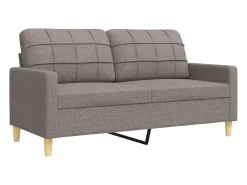 3 pcs conjunto de sofás c/ almofadas/apoio pés tecido