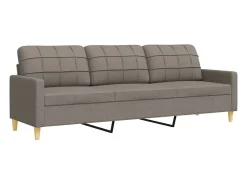 3 pcs conjunto de sofás c/ almofadas/apoio pés tecido
