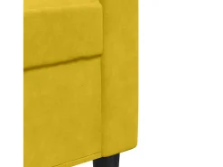 3 pcs conjunto de sofás com almofadões veludo amarelo