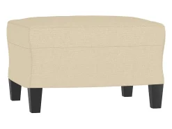 3 pcs conjunto de sofás com almofadões tecido cor creme