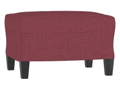 3 pcs conjunto de sofás com almofadões tecido vermelho tinto
