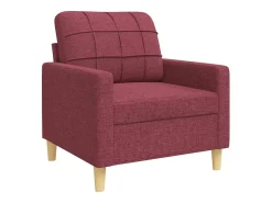 3 pcs conjunto de sofás com almofadas tecido vermelho-tinto