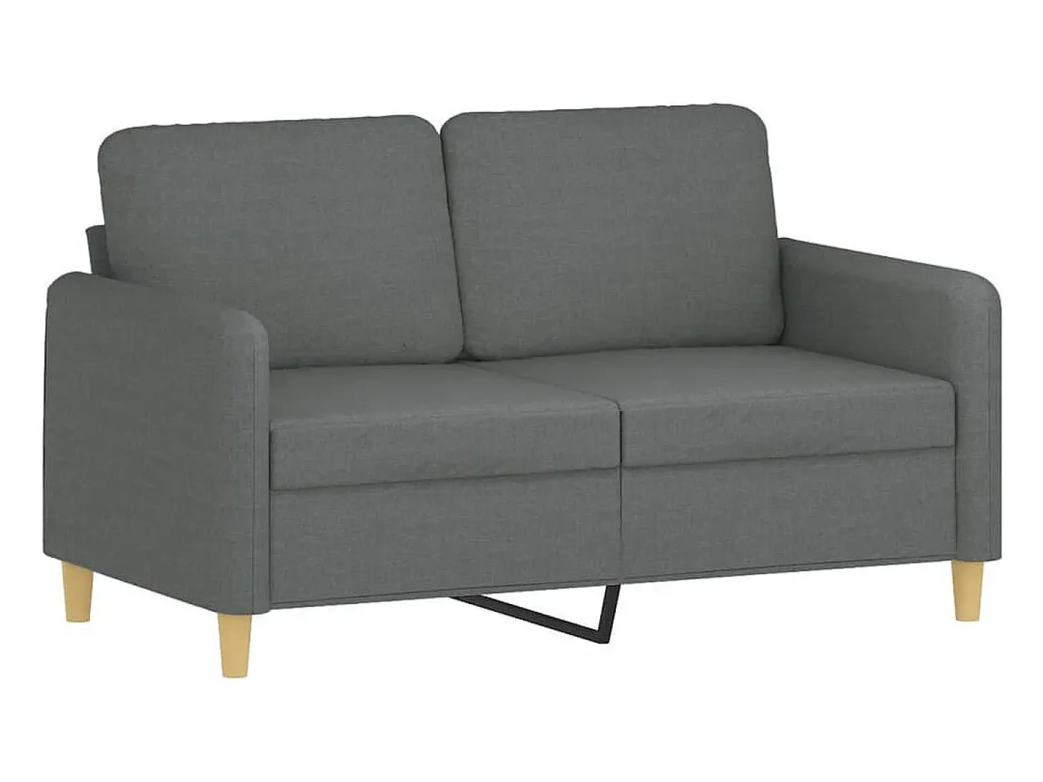 3 pcs conjunto de sofás com almofadas tecido cinzento-escuro
