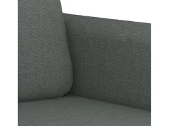 3 pcs conjunto de sofás com almofadas tecido cinzento-escuro