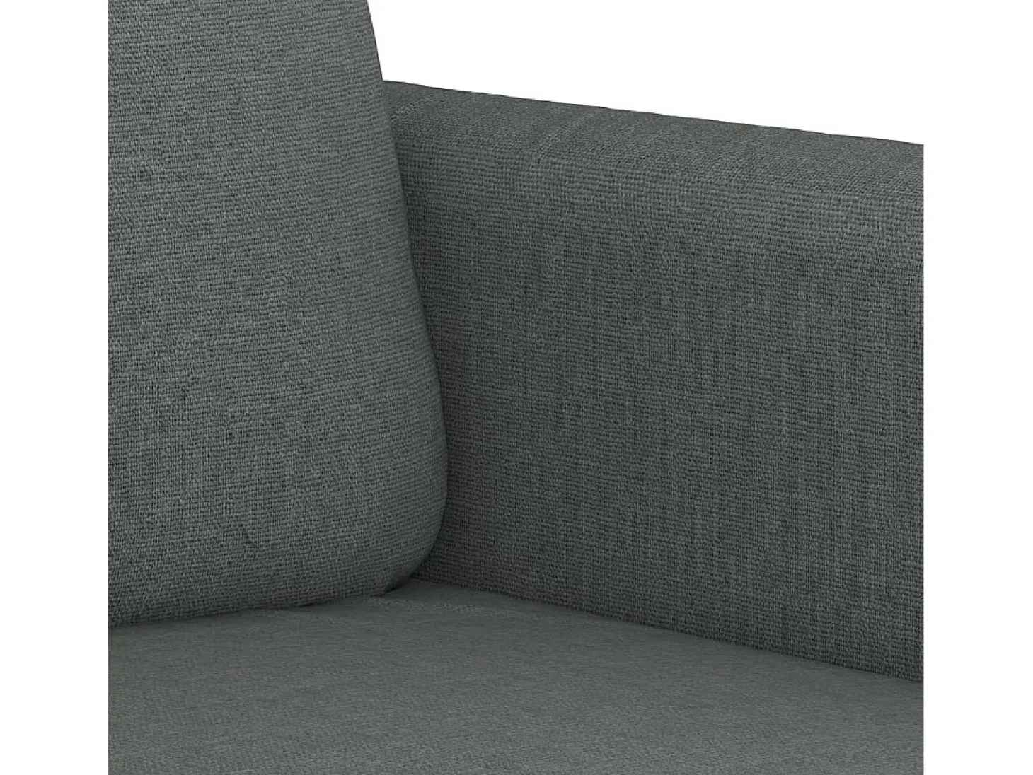 3 pcs conjunto de sofás com almofadas tecido cinzento-escuro