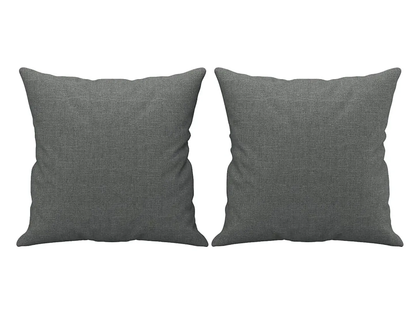3 pcs conjunto de sofás com almofadas tecido cinzento-escuro