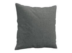 3 pcs conjunto de sofás com almofadas tecido cinzento-escuro