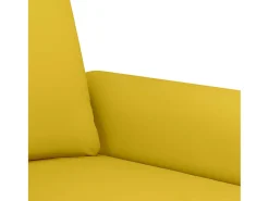 2 pcs conjunto de sofás com almofadões veludo amarelo
