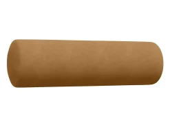 2 pcs conjunto de sofás com almofadões e rolos veludo castanho