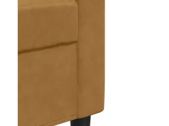 2 pcs conjunto de sofás com almofadões e rolos veludo castanho