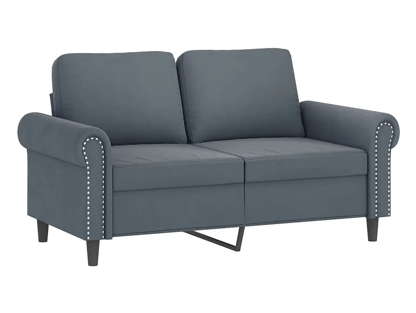 3 pcs conjunto de sofás com almofadões veludo cinzento-escuro