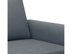 3 pcs conjunto de sofás com almofadões veludo cinzento-escuro