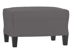 3 pcs conjunto de sofás com almofadas couro artificial cinzento