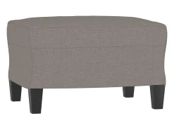 3 pcs conjunto de sofás com almofadas tecido cinza-acastanhado