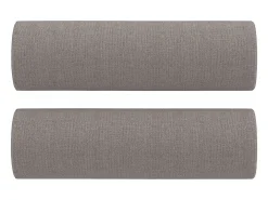 3 pcs conjunto de sofás com almofadas tecido cinza-acastanhado