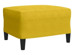 4 pcs conjunto de sofás com almofadões veludo amarelo
