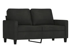 3 pcs conjunto de sofás com almofadões tecido preto