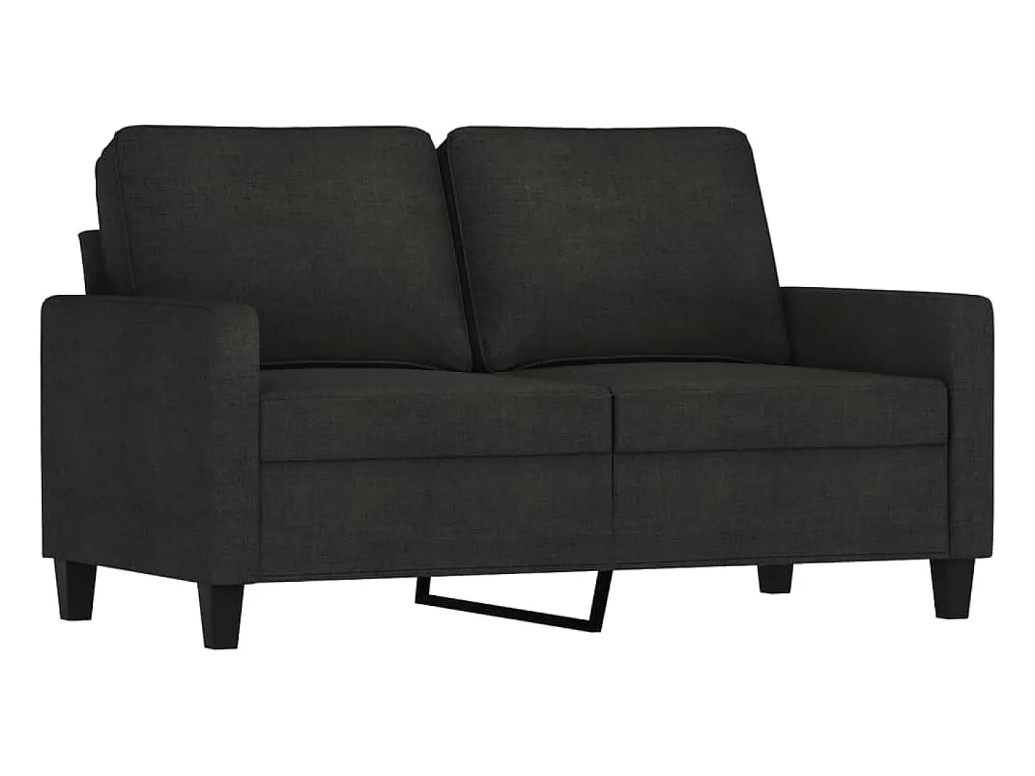 3 pcs conjunto de sofás com almofadões tecido preto