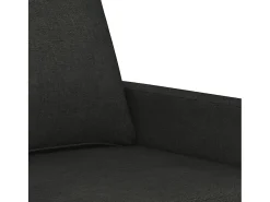 3 pcs conjunto de sofás com almofadões tecido preto