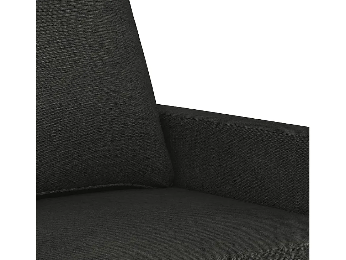 3 pcs conjunto de sofás com almofadões tecido preto