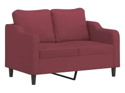 4 pcs conjunto de sofás com almofadas tecido vermelho-tinto
