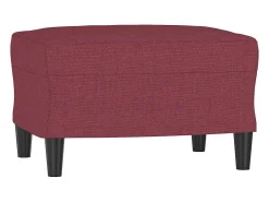 4 pcs conjunto de sofás com almofadas tecido vermelho-tinto