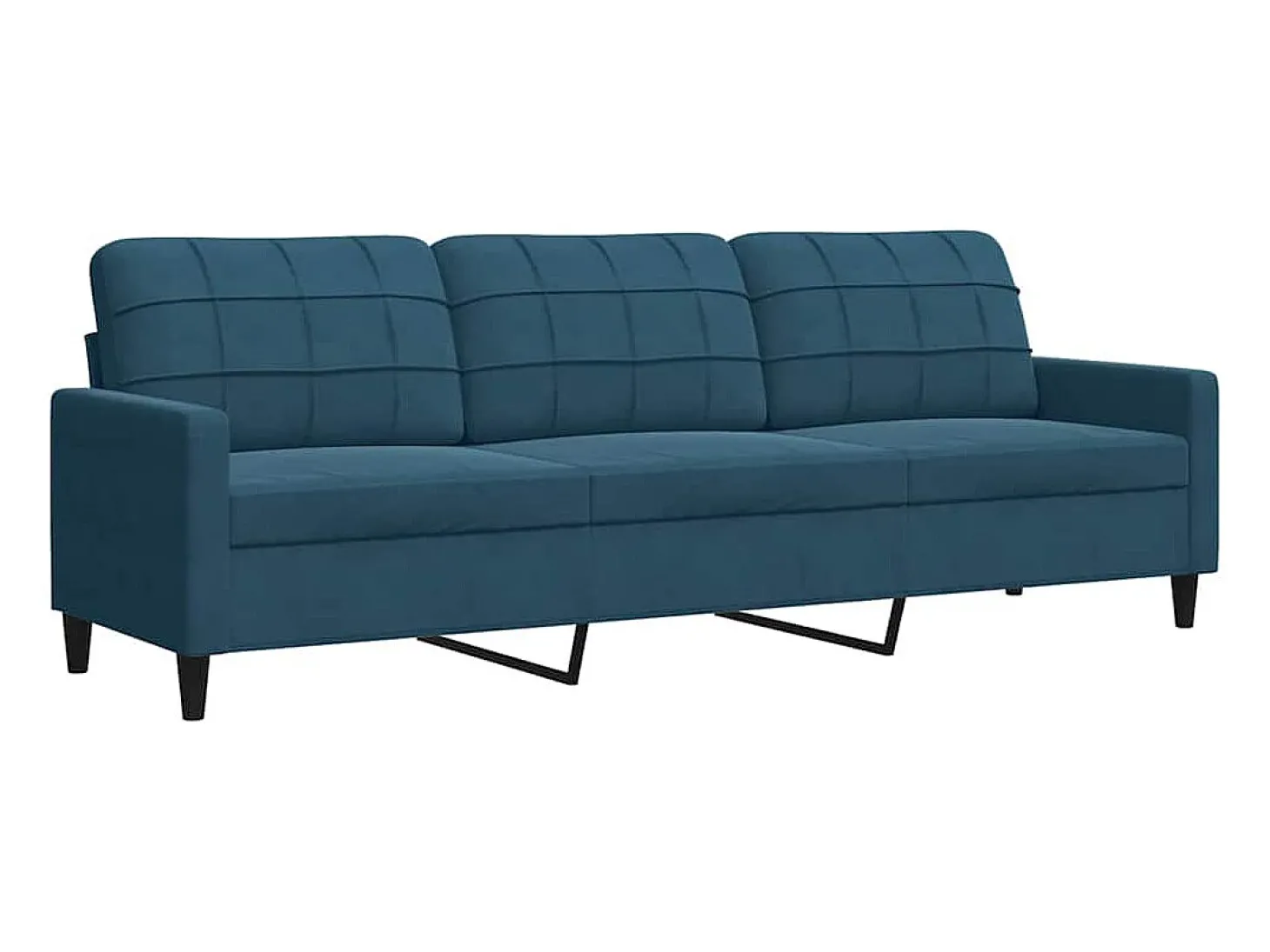4 pcs conjunto de sofás com almofadões veludo azul