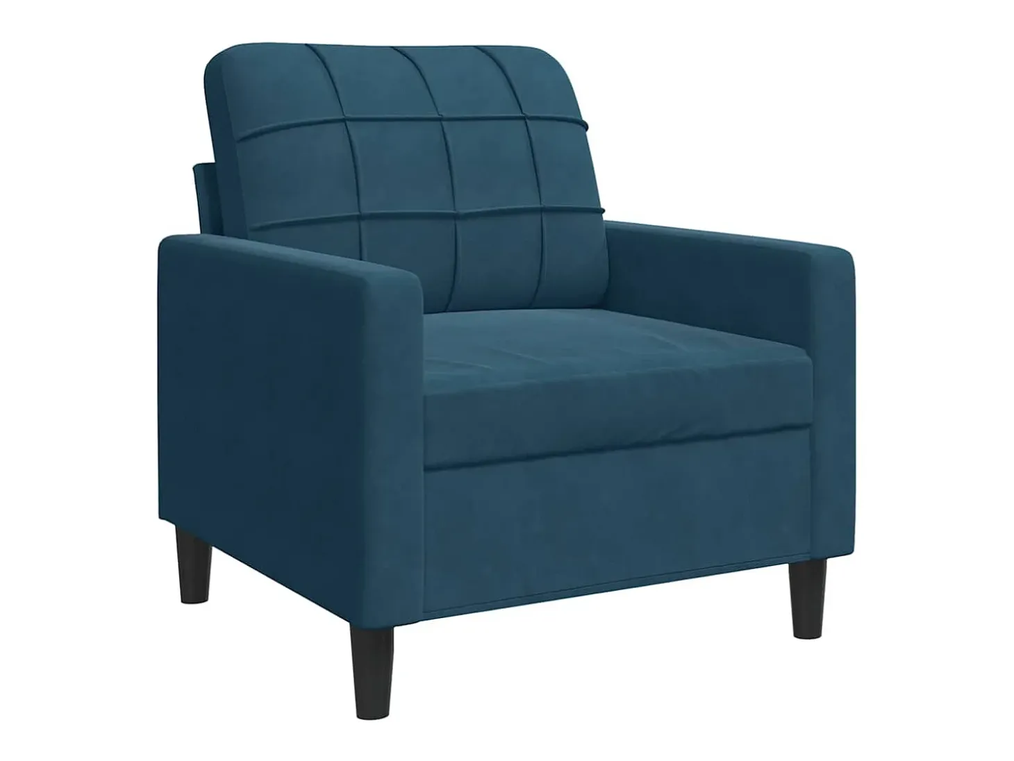 4 pcs conjunto de sofás com almofadões veludo azul