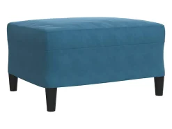 4 pcs conjunto de sofás com almofadões veludo azul