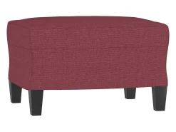 3 pcs conjunto de sofás com almofadas tecido vermelho-tinto