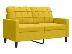 3 pcs conjunto de sofás com almofadões e rolos veludo amarelo