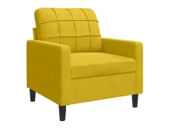 3 pcs conjunto de sofás com almofadões e rolos veludo amarelo