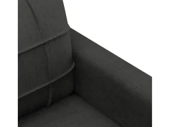 3 pcs conjunto de sofás com almofadas tecido preto