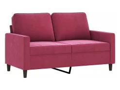 3 pcs conjunto de sofás com almofadões veludo vermelho tinto