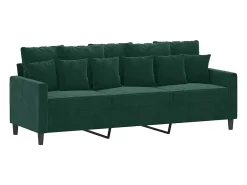 2 pcs conjunto de sofás com almofadões veludo verde-escuro
