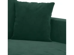 2 pcs conjunto de sofás com almofadões veludo verde-escuro